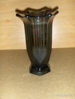 Antique smoke colored glass vase (14 / d)