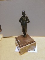 Fisherman bronze with marble base