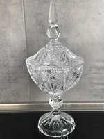 Lead crystal goblet with lid, crystal lip, 35 cm high, 2 kg