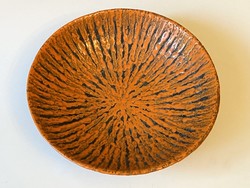 Jelzett lehoczkyné 33 cm orange retro ceramic wall plate center serving plate