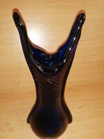 Blue, broken glass vase - 32 cm high (19/d)