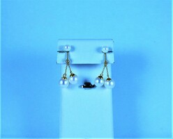 Amazing 14k gold earrings with real pearl pendants!!!