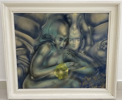 Zoltán Herpai oil painting picture mythology magical realism modern picture