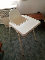 White plastic baby / child feeding chair from ikea