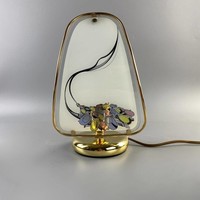 Vintage romantikus virágos asztali lámpa