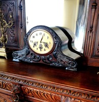 Felújított antik negyedütős kandalló óra némító funkcióval