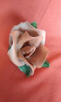 Kézműves jelzett porcelán rózsa, Aquincum