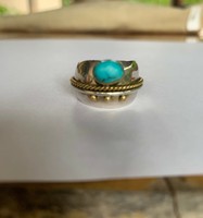 Unique, handmade special silver ring with turquoise