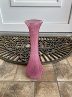 25.5 cm magas lila váza repesztett Gyönyörű  Fátyolüveg fátyol karcagi berekfürdői üveg