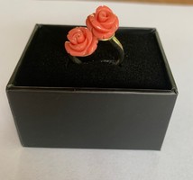 Silver ring with double rose
