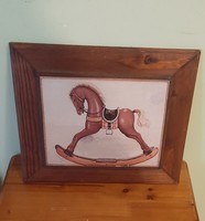 5089 - Children's picture with a wooden rocking horse