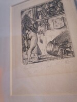A rare etching by Árpád Müller