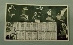Régi zsebnaptár, kártyanaptár meztelen nőkkel 1960