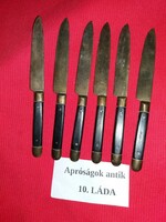 Knife set with antique copper blade and body, vinyl handle, 6 pieces, 15 cm - 8 cm, blade 1.