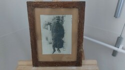 (K) old military photo with 30x38 cm frame