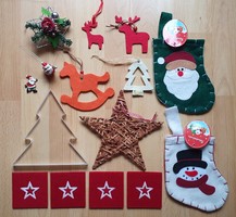 Karácsonyi dekoráció kellék dísz mikulás hóember rénszarvas fenyőfa csillag