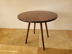 Retro old mahogany colored round mid century table