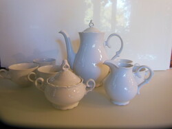 Coffee set - 8 pcs - numbered - antique - 1 liter - pot - 2 dl - cup - snow white - shiny - error