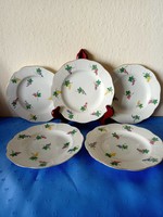 Herendi porcelán süteményes tányérok különleges szőlő fürtös mintával (5db)