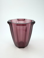 Art deco mauve glass ice bucket or vase - 02847