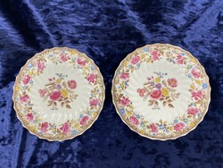 2db Antik Spode & Copeland angol porcelán tányér "Britt virágok" mintával
