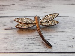 Silver-plated dragonfly brooch