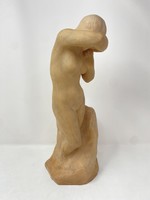 Aszalay jelzett terrakotta női akt szobor