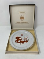 PGH Meissen vörös sárkányos kínaizáló porcelán tányér #1