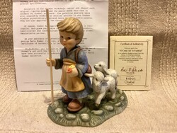 Berta Hummel Goebel " O Come All Ye Faithful" porcelán szobrocska figura certifikációval