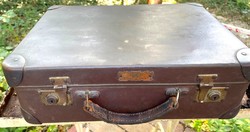 Eredeti, régi kis Bőrönd LEHNA VULKAN WEISSENFELSBEN, retro koffer ritka vintage