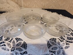 Nice and cheap! 6 old cast glass compote and salad bowls for sale!