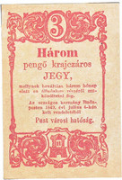 Hungary three pengő krajcár ticket 1849