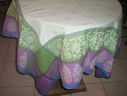 Beautiful vintage beautiful colored baroque floral pattern woven damask tablecloth