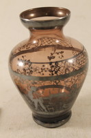 Antik ezüst berakásos üveg váza 494
