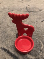 Christmas candle holder in the shape of a reindeer, red, 9 cm high