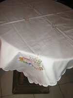 Beautiful Easter machine embroidered tablecloth