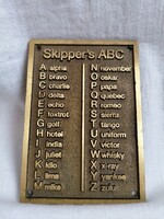 Skippers ABC réz tábla