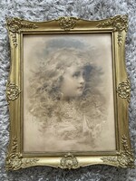 Antique very nice picture in a wooden frame in very good condition.