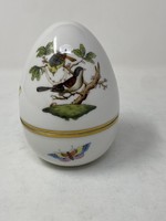 Rothschild mintás Herendi álló porcelán tojás, bonbonier