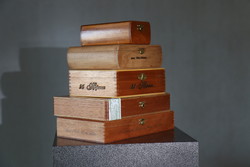 Cigar club decoration - 5 wooden cigar boxes