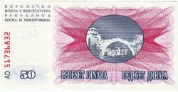 Bosnia and Herzegovina 50 dinars 1992 unc