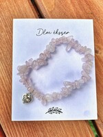 Real rose quartz mineral bracelet-love my dog