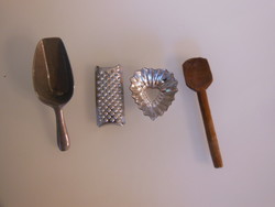 Miniature - 4 pcs - wooden - metal - shovel - wooden spoon - 9 x 2.5 cm - retro Austrian - - perfect