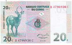 Kongói Demokratikus Köztársaság 20 centime 1997 UNC