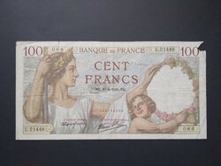 France 100 francs 1941 vg
