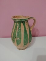 Old striped ceramic jug, Csákvári?