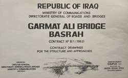 Az UVATERV vállalat építészeti tervei az iraki Garmat Ali híd számára 1963-ból, ritkaság