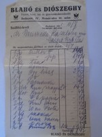 D198335 Blahó and Diószeghy spice, coffee, tea and colonial trade - 1941 delivery note