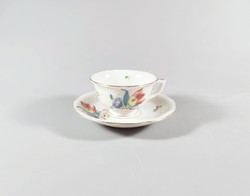 Herendi, bouquet de tulip coffee cup and saucer, hand-painted porcelain, flawless! (J301)