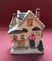 Karácsonyi porcelán házikó ház dekoráció falu kellék